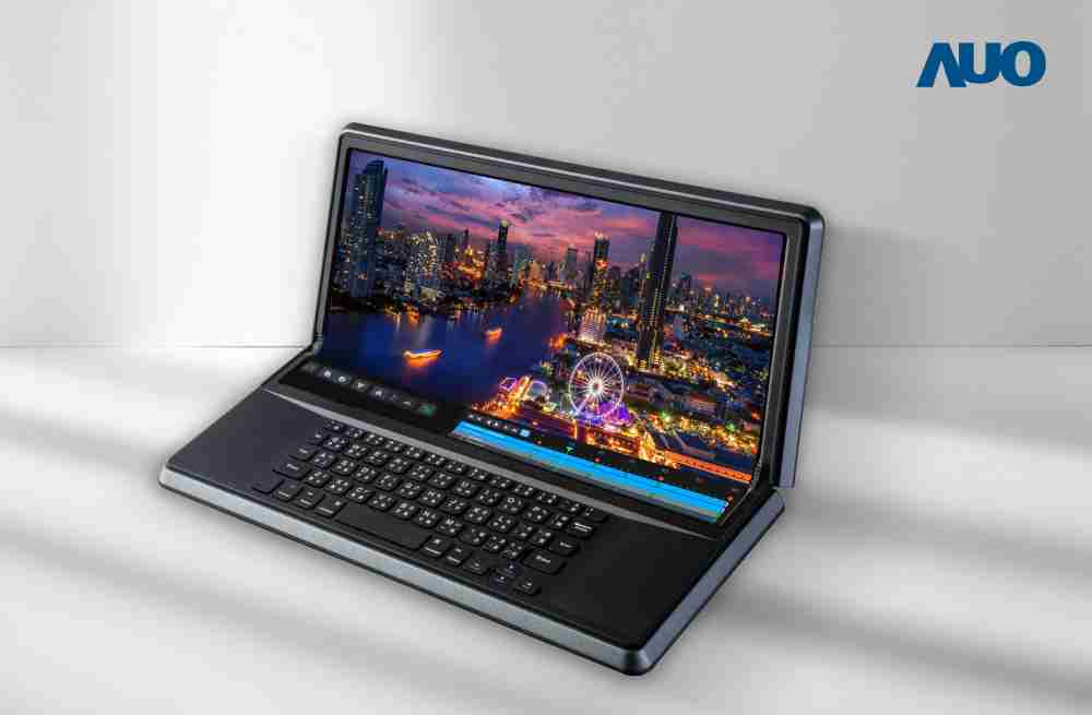 人生就是博14.6吋Micro LED折迭显示屏幕，，，，搭配半径4mm的弯折绞炼，，以及高画素、、、高亮度、、、高对比度的显示技术特点，，，，即便在大视角下仍保有绝佳色相与亮度